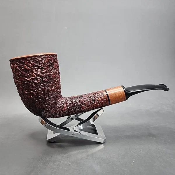 Ser Jacopo R1 Rusticated Bent Dublin Estate Briar Pipe - Image 5