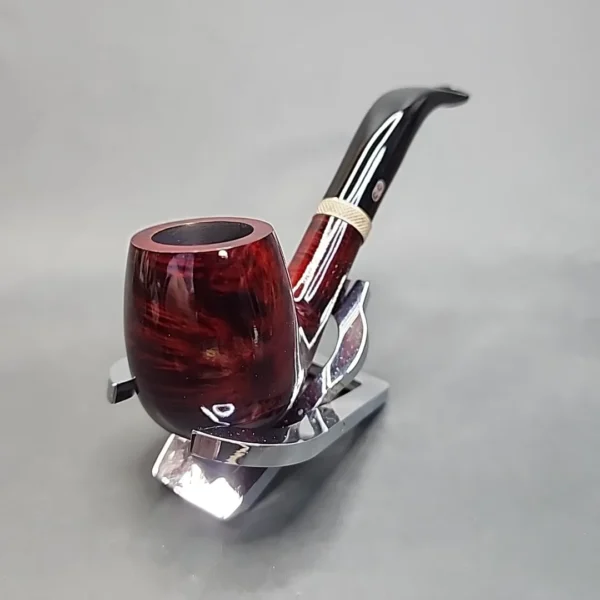 Chacom Silver Line 42, Smooth Bent Billiard Estate Briar Pipe, Unsmoked - Image 5