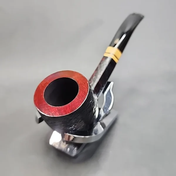 Chacom Hexagone 124 Sandblasted Bent Billiard Estate Briar Pipe, Unsmoked [SOLD OUT] - Image 5