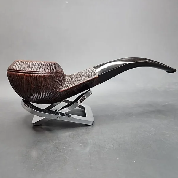 Sasieni Patent King Size Four Dot Rustic Bent Bulldog Estate Briar Pipe, English Estates - Image 5