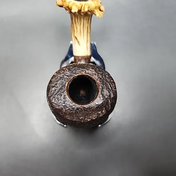 La Biota Sandblasted Bent Apple Handmade Briar Pipe, New - Image 6