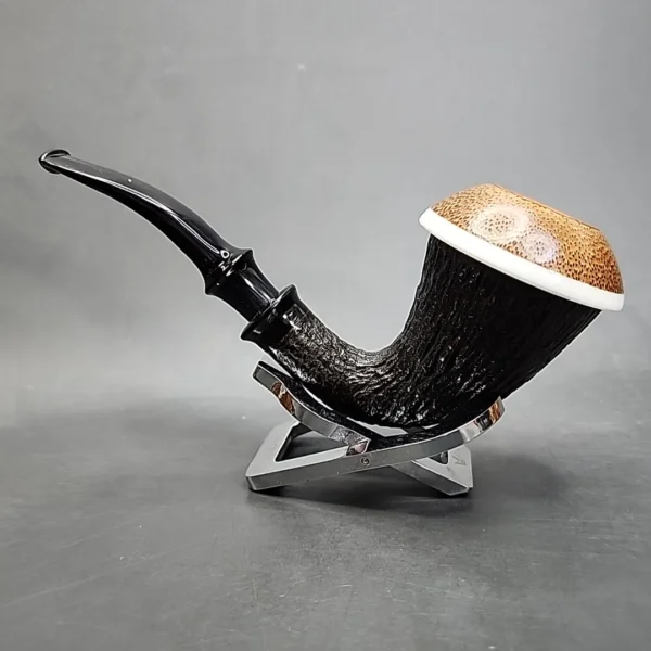 Karim Rusticated Sitter Briar Calabash with Borneo Palm, New [SOLD OUT] - Image 6