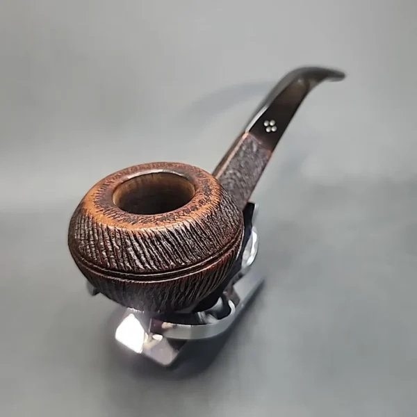 Sasieni Patent King Size Four Dot Rustic Bent Bulldog Estate Briar Pipe, English Estates - Image 6
