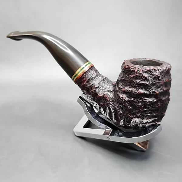Peterson's Emerald XL90 Rusticated Bent Billiard Estate Briar Pipe [SOLD OUT] - Image 7