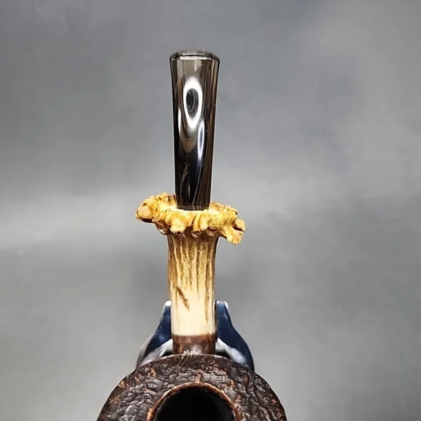 La Biota Sandblasted Bent Apple Handmade Briar Pipe, New - Image 7