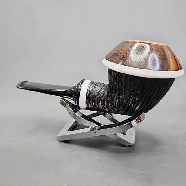 Karim Rusticated Sitter Briar Calabash, New - Image 7