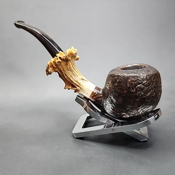 La Biota Sandblasted Bent Apple Handmade Briar Pipe, New - Image 8