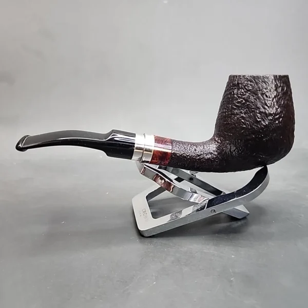 Georg Jensen Handmade Sandblasted Bent Egg Estate Briar Pipe, 9mm [SOLD OUT] - Image 8