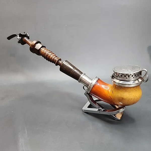 Antique Silver Mounted Block Meerschaum Kalmasch Pipe [SOLD OUT] - Image 9