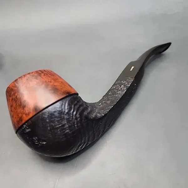 Bari Wiking Handmade Partially Sandblasted Bent Estate Briar Pipe, Unsmoked [SOLD OUT] - Image 9