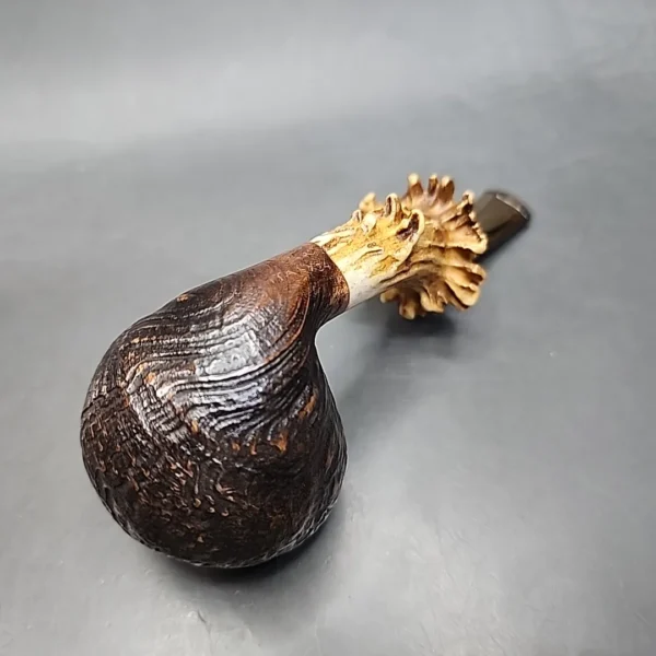 La Biota Sandblasted Bent Apple Handmade Briar Pipe, New - Image 9