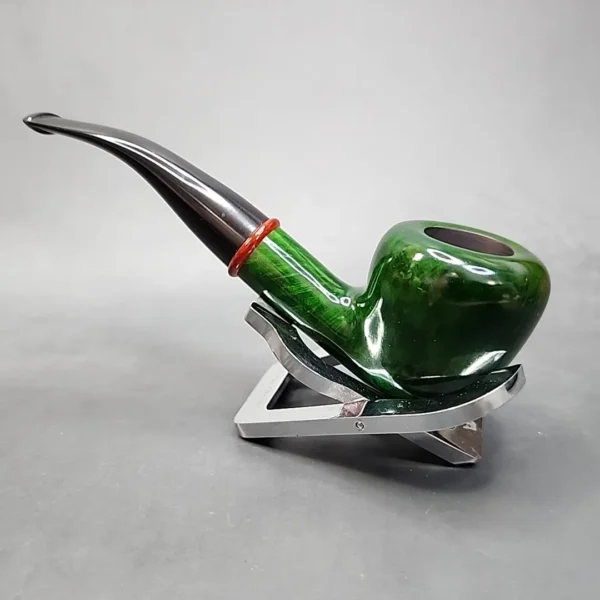 Chacom Green Trekking Smooth Bent Acorn Estate Briar Pipe, Unsmoked [SOLD OUT] - Image 9