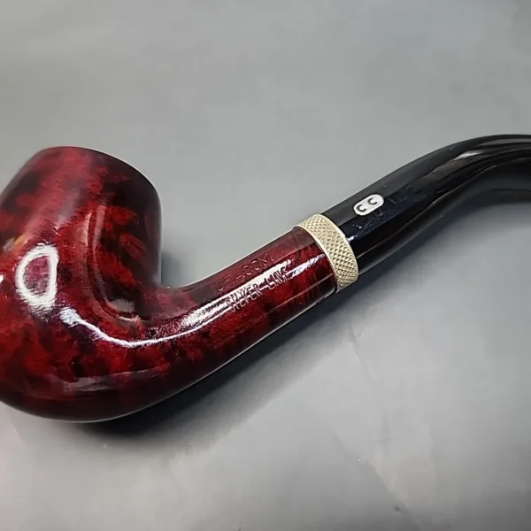 Chacom Silver Line 42, Smooth Bent Billiard Estate Briar Pipe, Unsmoked - Image 9