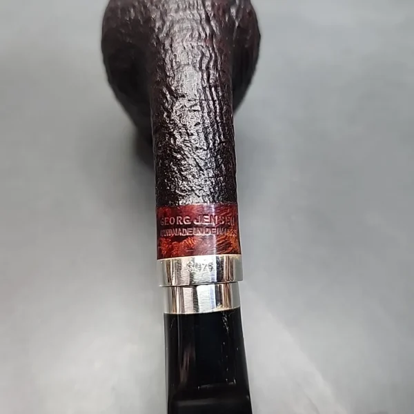 Georg Jensen Handmade Sandblasted Bent Egg Estate Briar Pipe, 9mm [SOLD OUT] - Image 10