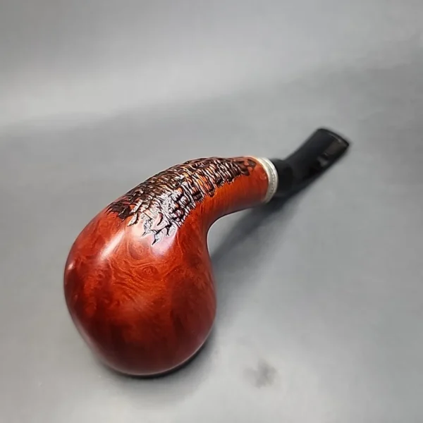 Vauen by Barontini 415 Partially Rusticated Bent Dublin Estate Briar Pipe, Unsmoked, 9mm [SOLD OUT] - Image 11