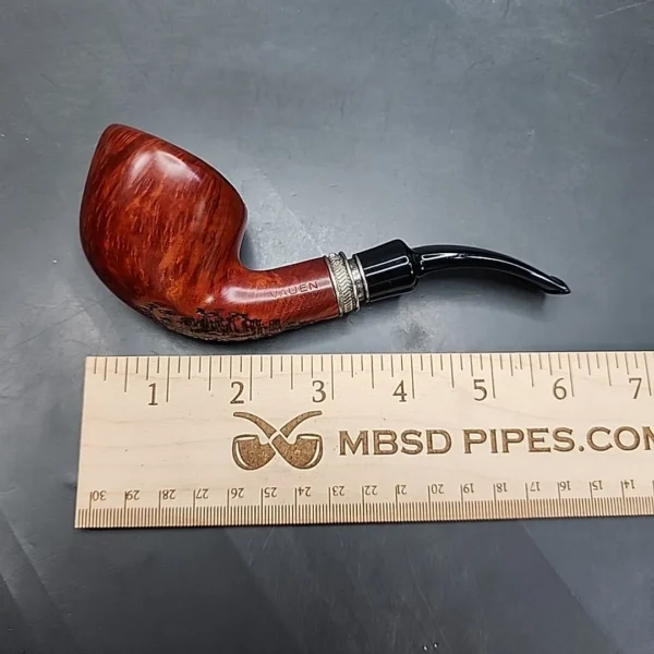Vauen by Barontini 415 Partially Rusticated Bent Dublin Estate Briar Pipe, Unsmoked, 9mm [SOLD OUT] - Image 12