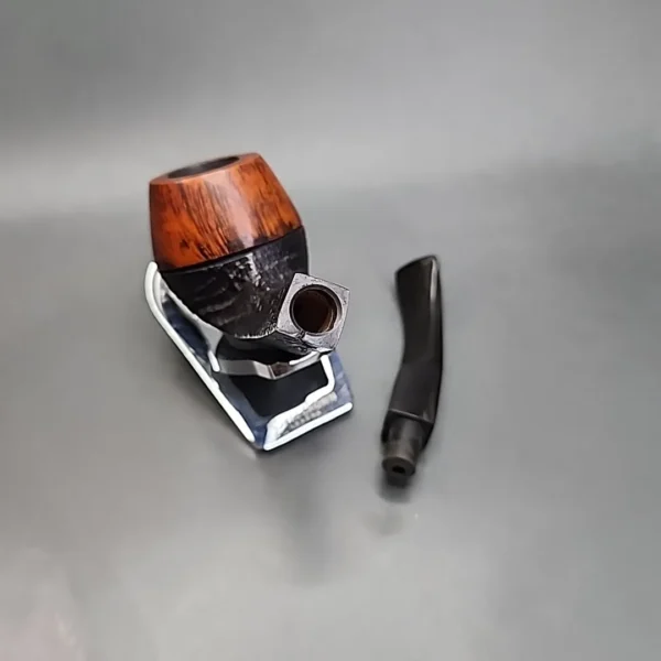 Bari Wiking Handmade Partially Sandblasted Bent Estate Briar Pipe, Unsmoked [SOLD OUT] - Image 12