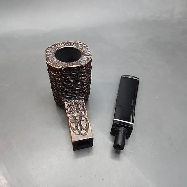 Sir Del Nobile Rusticated Panel Estate Briar Pipe, Unsmoked - Image 12