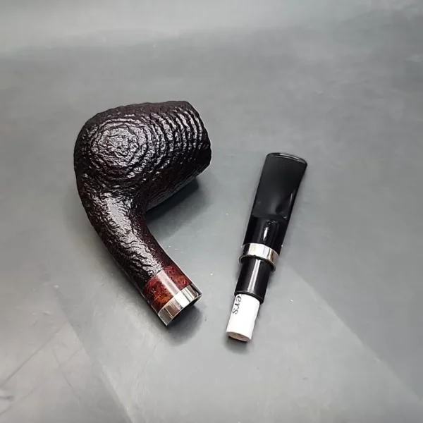 Georg Jensen Handmade Sandblasted Bent Egg Estate Briar Pipe, 9mm [SOLD OUT] - Image 13