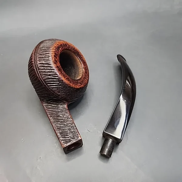 Sasieni Patent King Size Four Dot Rustic Bent Bulldog Estate Briar Pipe, English Estates - Image 13