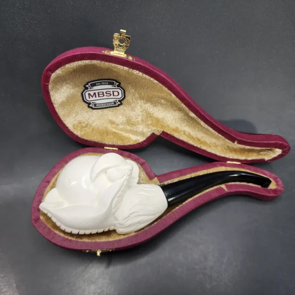 MBSD Meerschaum Claw Egg Block Meerschaum Pipe, Fitted Case - Image 3