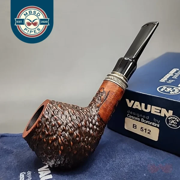 Vauen by Barontini 512 Rusticated Straight Brandy Estate Briar Pipe, Unsmoked, 9mm