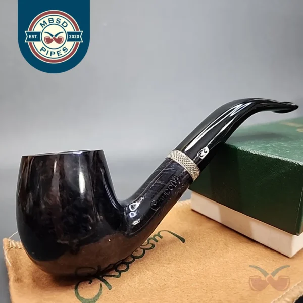 Chacom Blue Riband 43 Smooth Bent Billiard Estate Briar Pipe, Unsmoked, 9mm