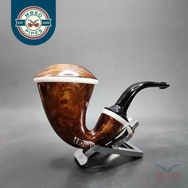 Karim Pipes Smooth Calabash Handmade Briar Pipe, New