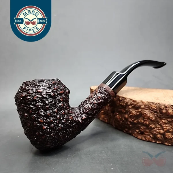 Gigi Rusticated Bent Rhodesian Estate Briar Pipe, Unsmoked, 9mm [SOLD OUT]