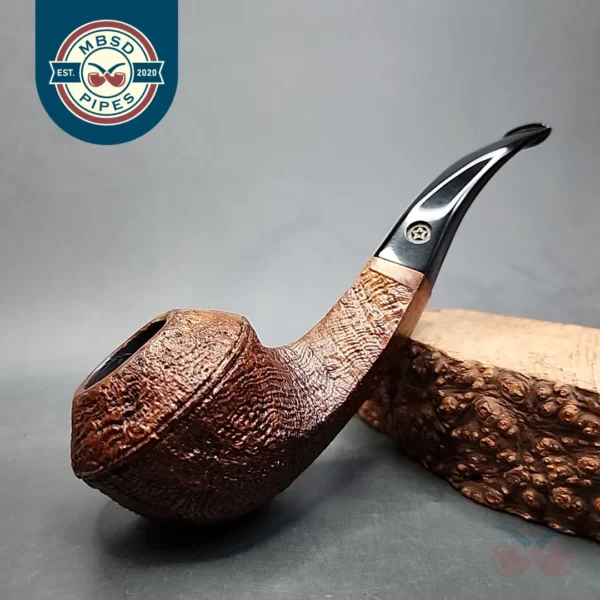 Mark Tinsky Tan Blast 5, Sandblasted Bent Bulldog Estate Briar Pipe [SOLD OUT]