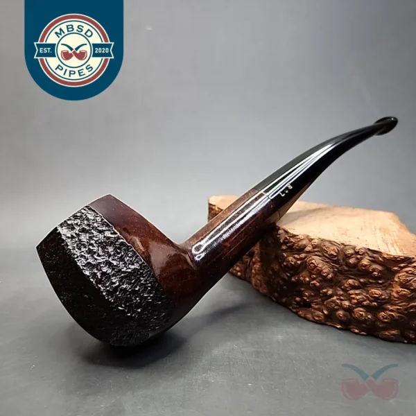 Ferndown by Les Wood Bark 2 Star Bent Brandy Estate Briar Pipe, English Estates