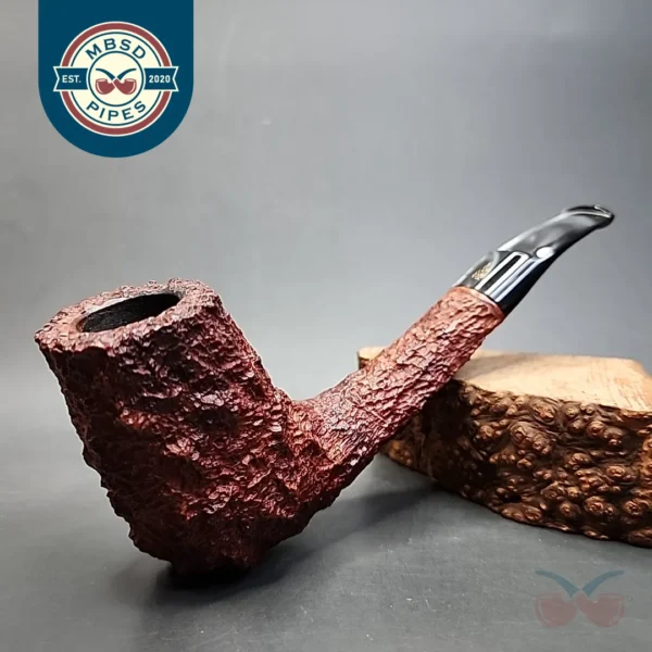 Savinelli Estella Large Rusticated Bent Brandy Estate Briar Pipe [SOLD OUT]