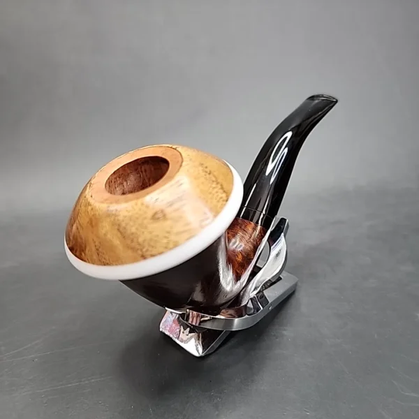 Karim Smooth Calabash Handmade Briar Pipe, New - Image 3