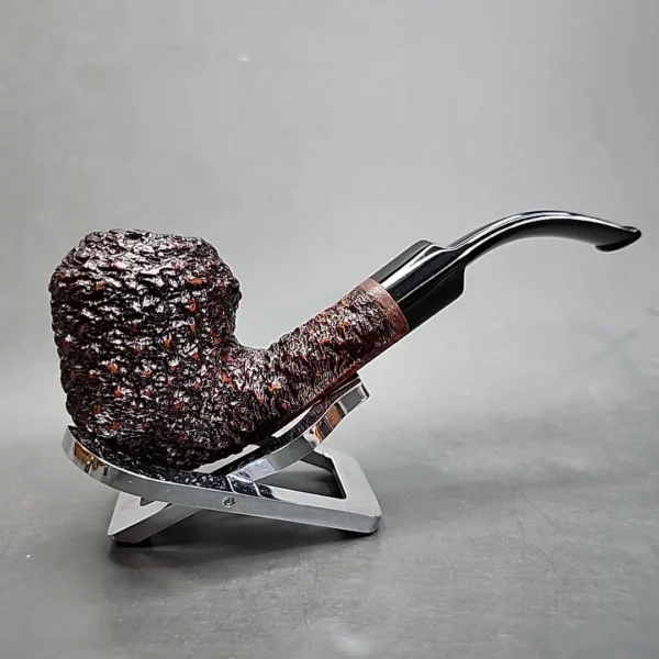 Gigi Rusticated Bent Rhodesian Estate Briar Pipe, Unsmoked, 9mm [SOLD OUT] - Image 3