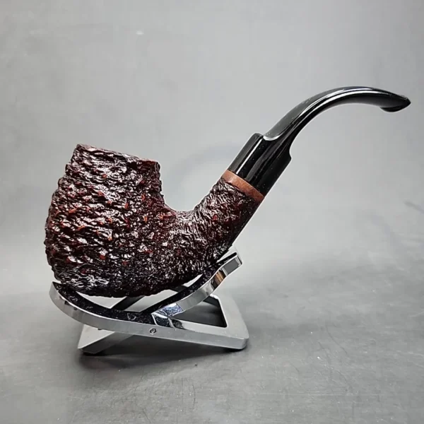 Gigi Unica Rusticated Bent Egg Estate Briar Pipe Unsmoked, 9mm [SOLD OUT] - Image 3