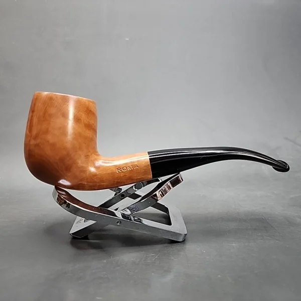Roma Smooth Bent Billiard Estate Briar Pipe, Unsmoked - Image 3