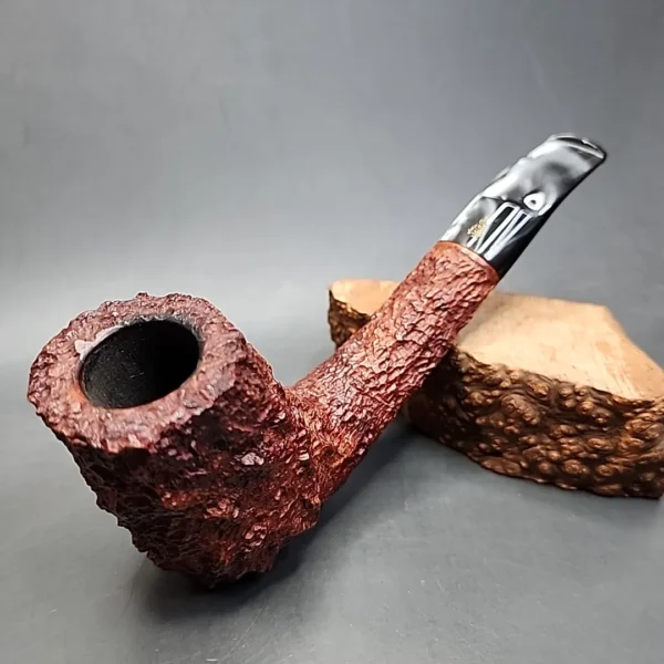 Savinelli Estella Large Rusticated Bent Brandy Estate Briar Pipe [SOLD OUT] - Image 3