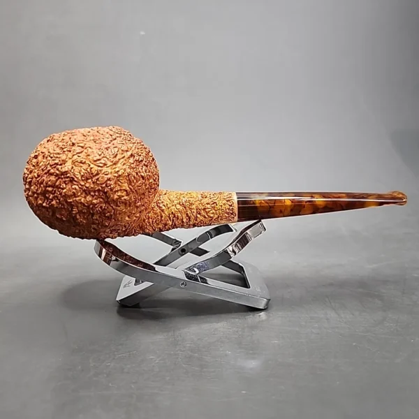 Pipe Tristan Rusticated Squat Tomato Handmade Briar Pipe, New [SOLD OUT] - Image 4