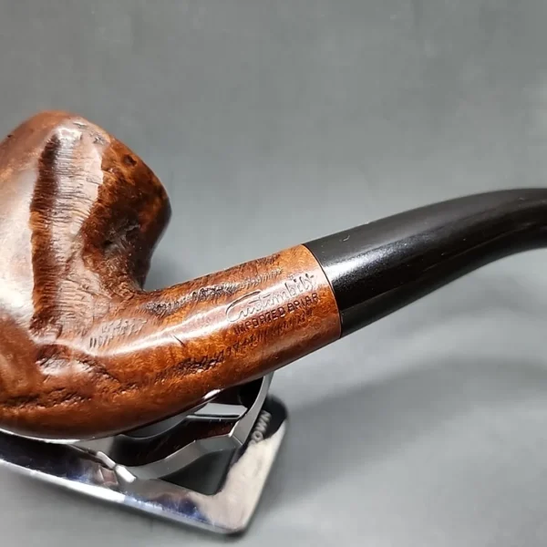 Custombilt Magnum Partially Rusticated Bent Billiard Estate Briar Pipe [SOLD OUT] - Image 4