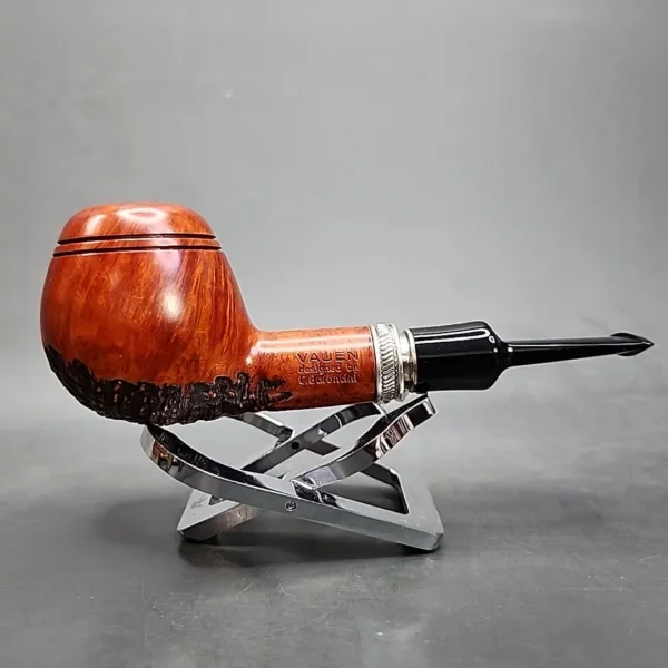 Vauen by Barontini 414 Partially Rusticated Straight Apple Estate Briar Pipe, Unsmoked 9mm [SOLD OUT] - Image 4