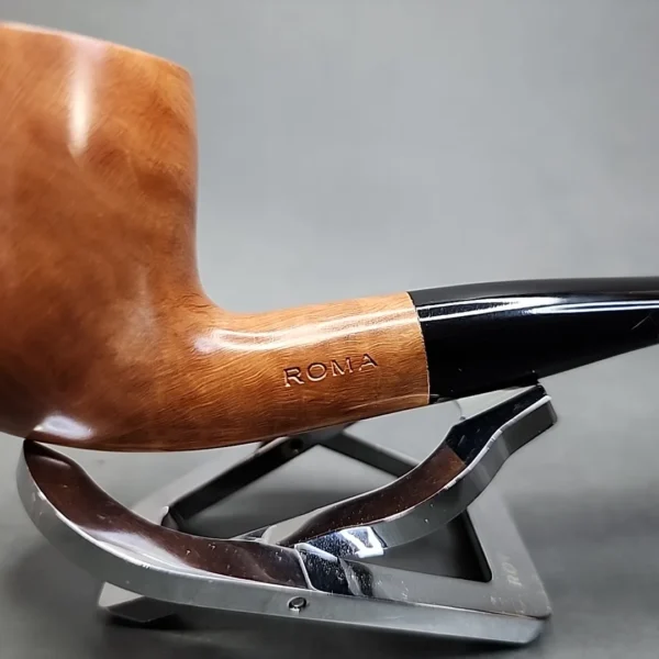Roma Smooth Bent Billiard Estate Briar Pipe, Unsmoked - Image 4