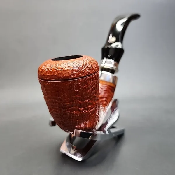 Mastro De Paja Unica Sandblasted Bent Billiard Estate Briar Pipe, Unsmoked, 9mm [SOLD OUT] - Image 4