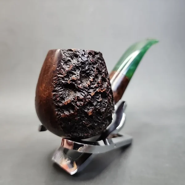 Sean Reum Pipes Large Partially Rusticated Bent Egg Estate Briar Pipe [SOLD OUT] - Image 4