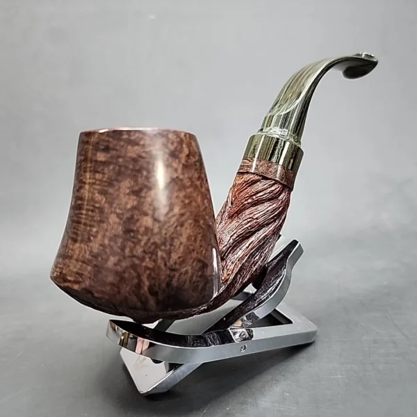Moonlight Pipes Bent Volcano Handmade Briar Pipe, New [SOLD OUT] - Image 4