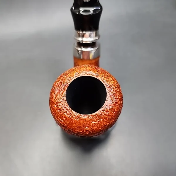 Mastro De Paja Unica Sandblasted Bent Billiard Estate Briar Pipe, Unsmoked, 9mm [SOLD OUT] - Image 5