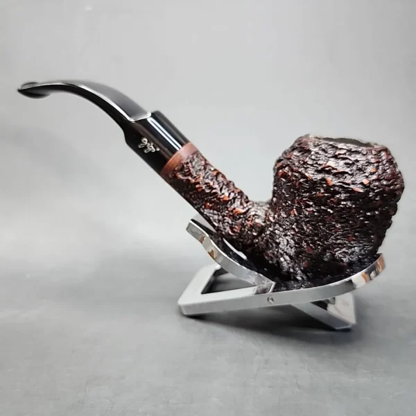 Gigi Rusticated Bent Rhodesian Estate Briar Pipe, Unsmoked, 9mm [SOLD OUT] - Image 7