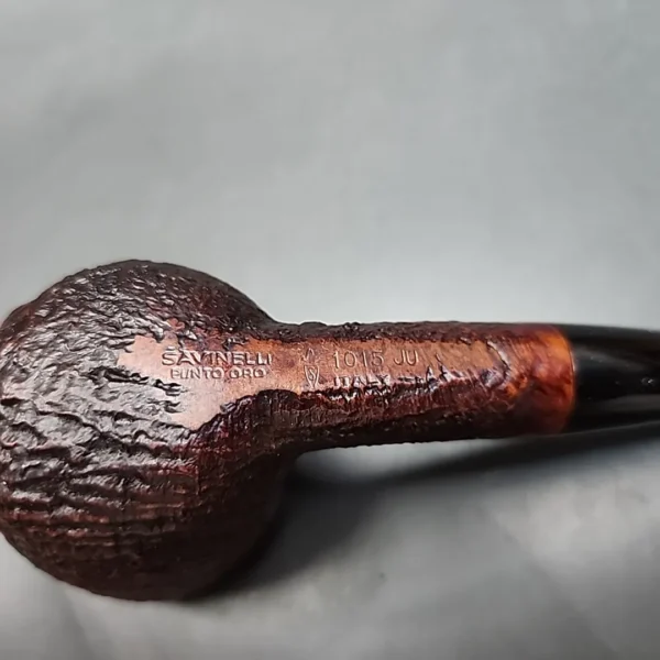 Savinelli Punto Oro 1015 JU Sandblasted Pot Estate Briar Pipe [SOLD OUT] - Image 8