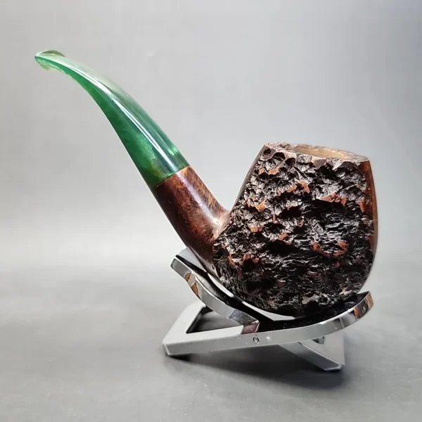 Sean Reum Pipes Large Partially Rusticated Bent Egg Estate Briar Pipe [SOLD OUT] - Image 8