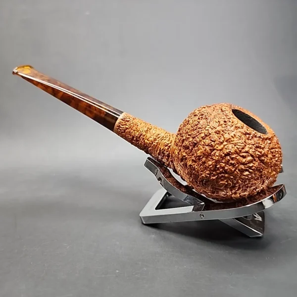 Pipe Tristan Rusticated Squat Tomato Handmade Briar Pipe, New [SOLD OUT] - Image 9