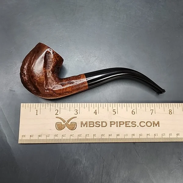 Custombilt Magnum Partially Rusticated Bent Billiard Estate Briar Pipe [SOLD OUT] - Image 9